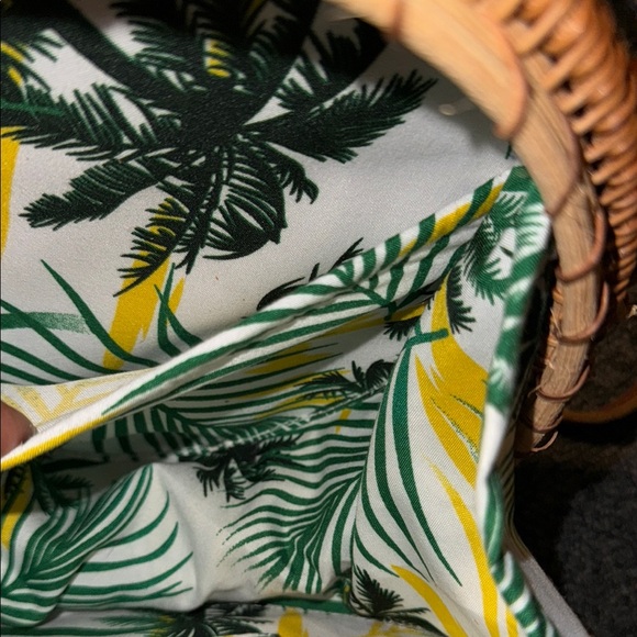 Bohemian Rattan Brown and Cream Woven Crossbody Bag Leather straps - Picture 5 of 6